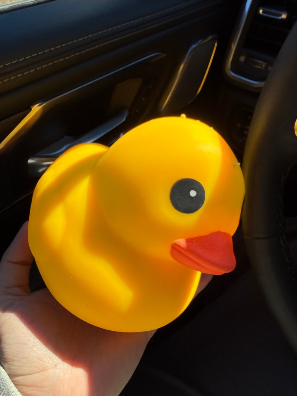 Yellow Rubber Duck Bath Plush-Style Squeaky Toy
